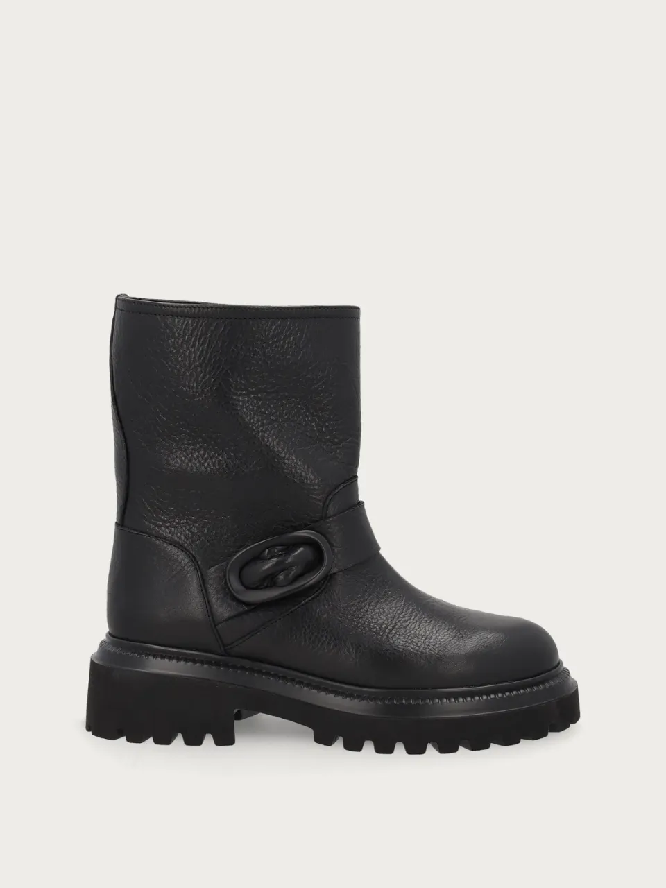Frau Verona biker boots zwart leer met gesp