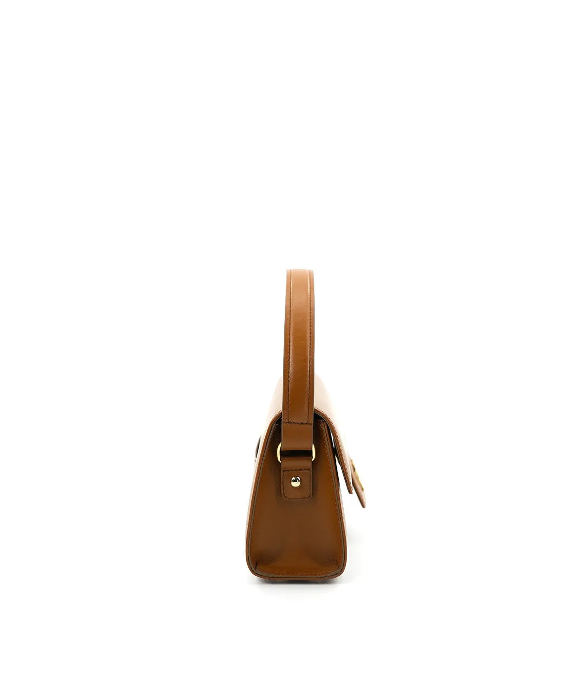Finsbury FF23 leren tas cognac klein goud logo