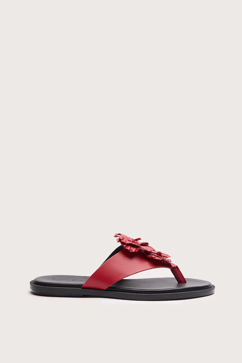 Bryan Stepwise Bari Flat Red sandalen rood leer