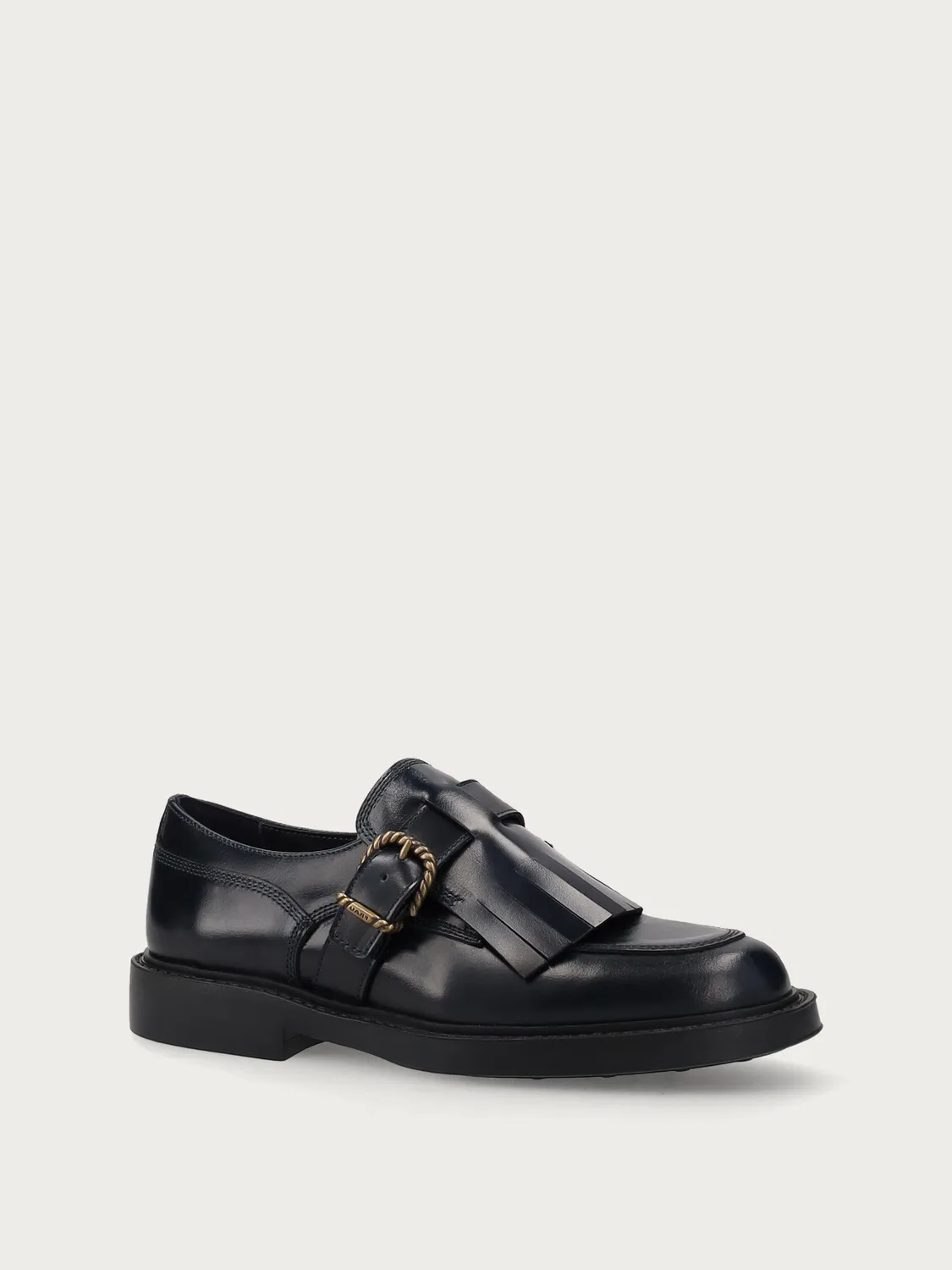 Frau Verona veterschoenen blauw leer met franje