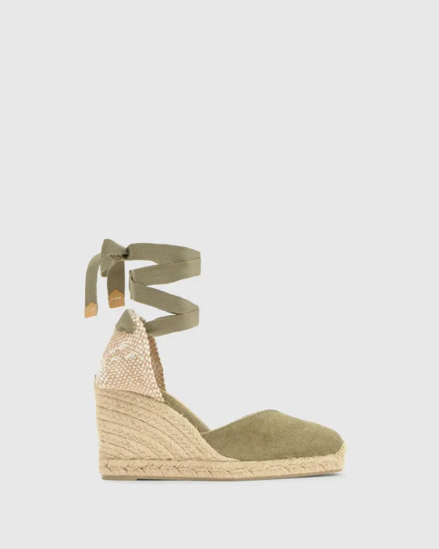 Castaner Chiara 8/002 espadrilles groen 9 cm sleehak