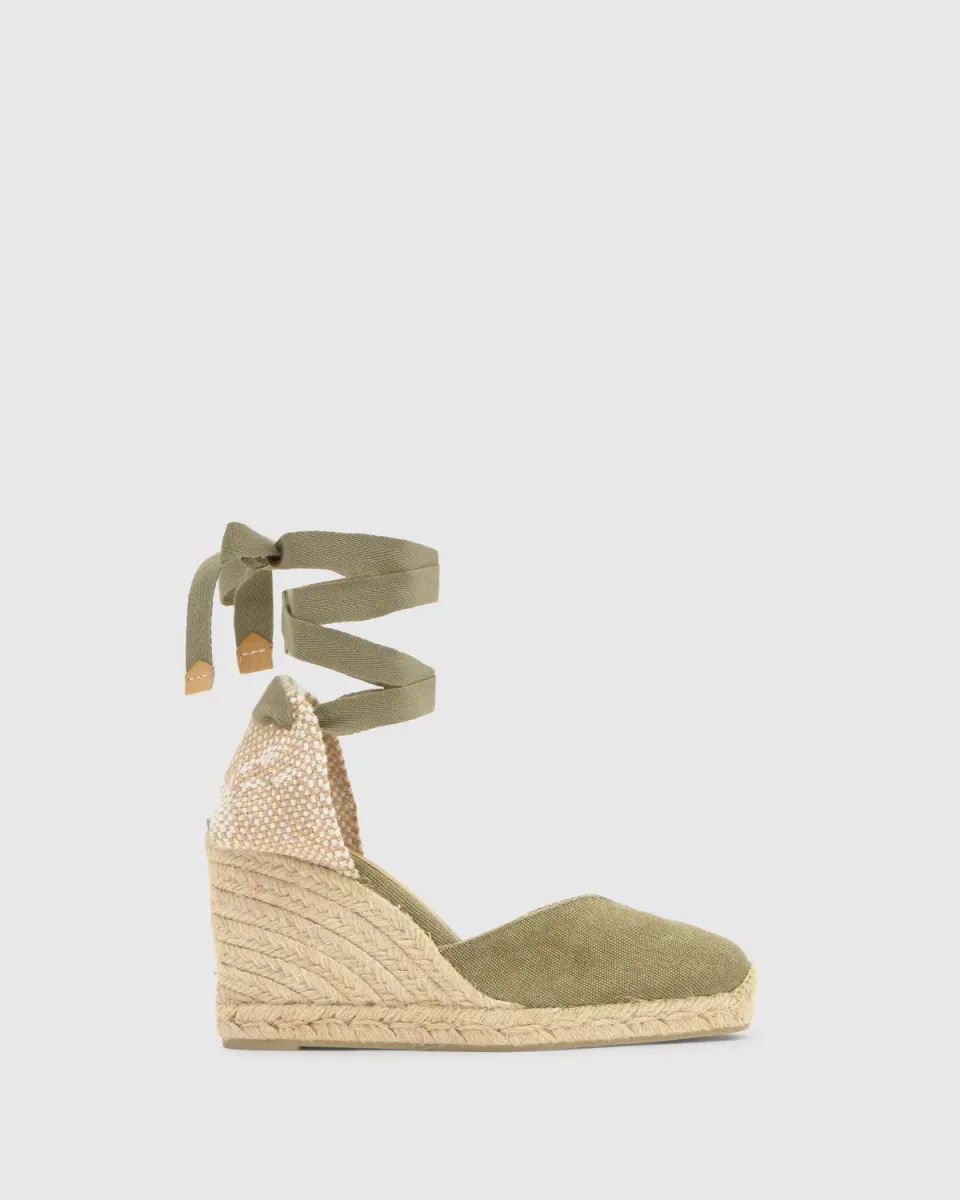 Castaner Chiara 8/002 espadrilles groen 9 cm sleehak