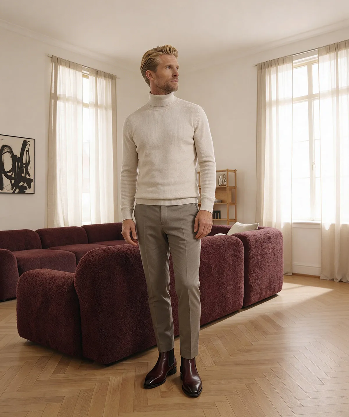 Finsbury Firenze enkellaarzen bordeaux leer