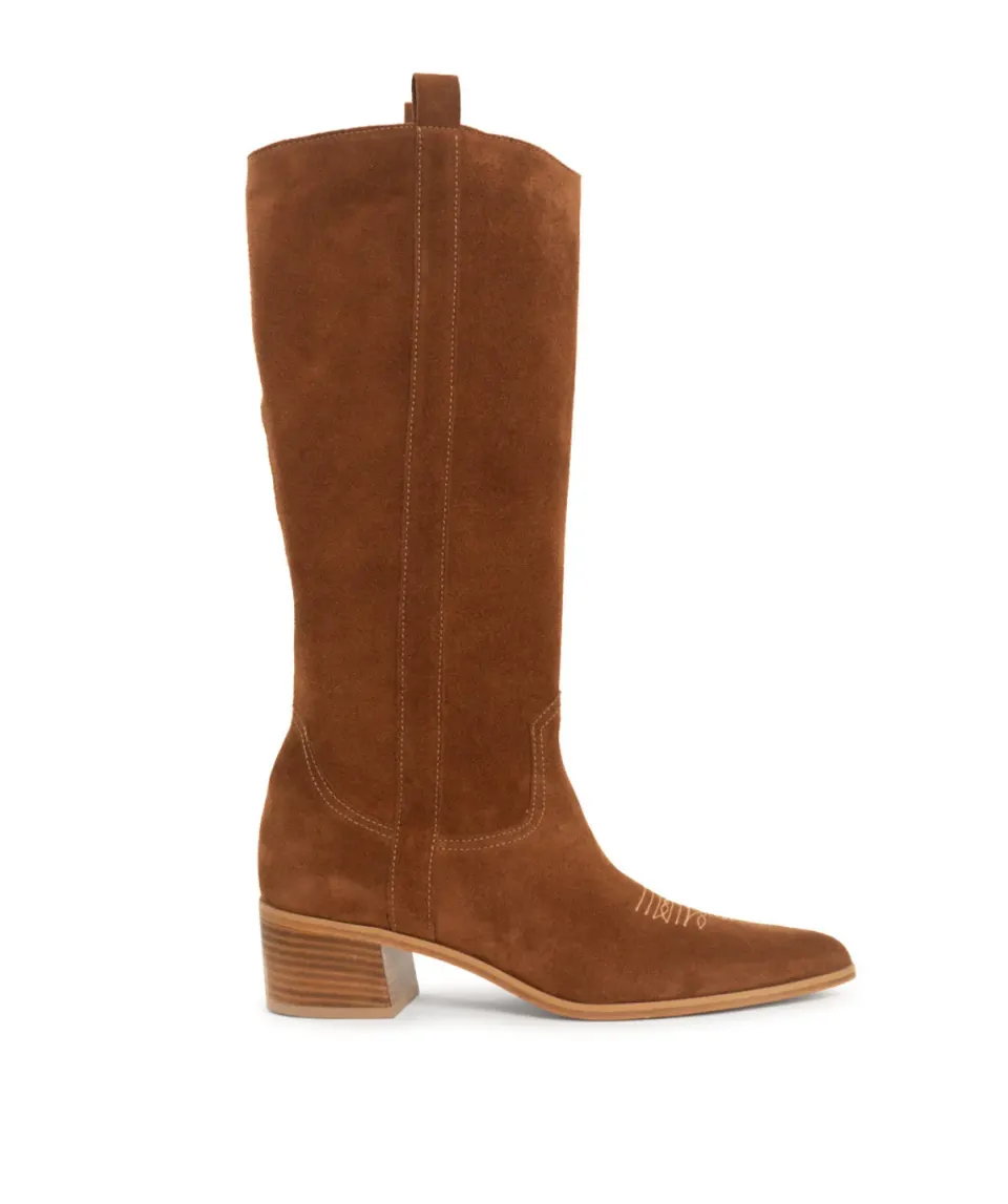 Finsbury Judith cowboylaarzen camel suède dames