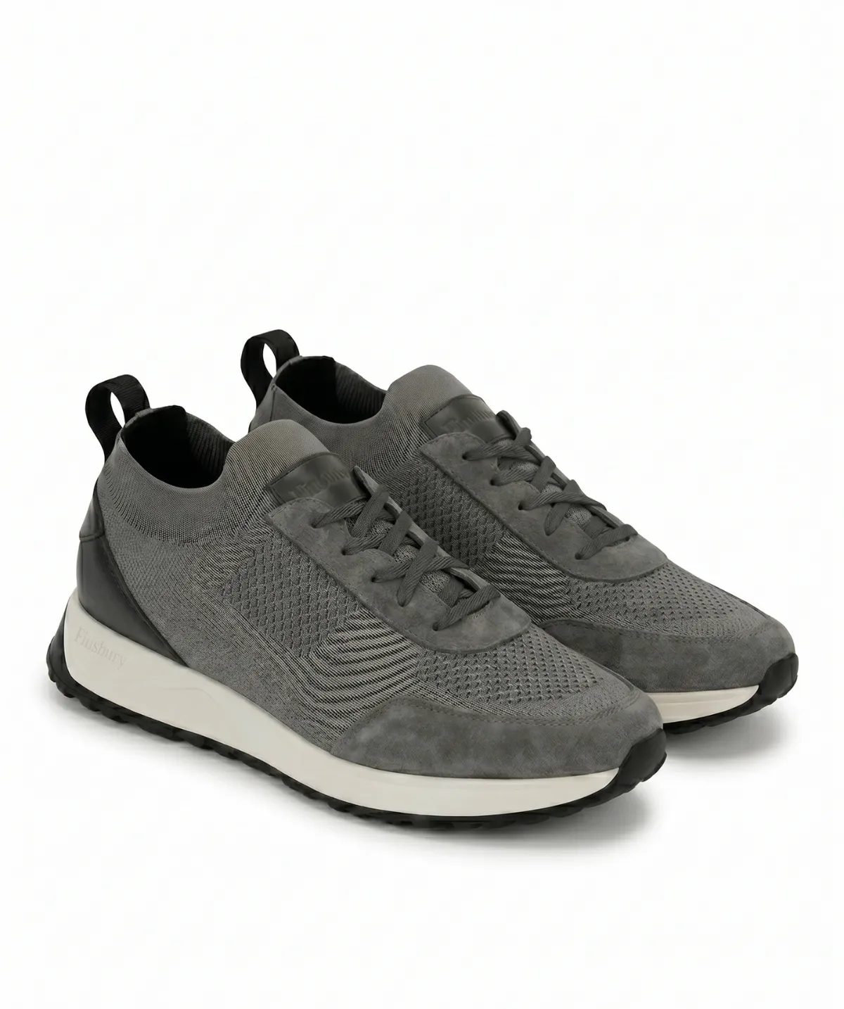 Finsbury Rico sneakers parelgrijs canvas leer