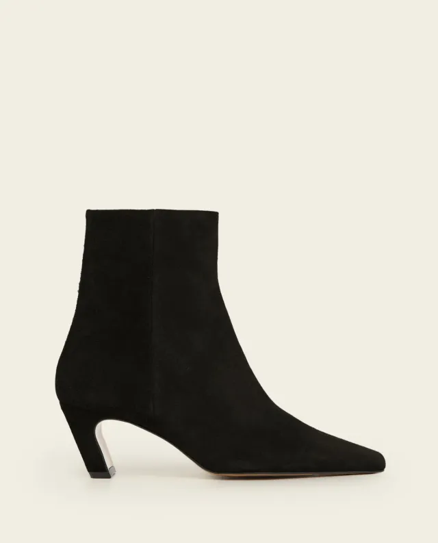 Flattered Xena Suede Black laarzen zwart suede 55mm hak