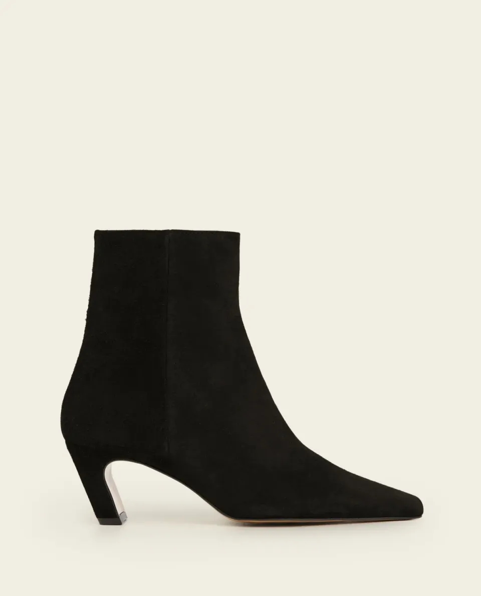 Flattered Xena Suede Black laarzen zwart suede 55mm hak