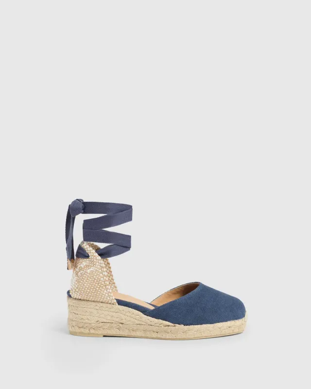 Castaner Carina 3 002 espadrille katoen donkerblauw 5 cm