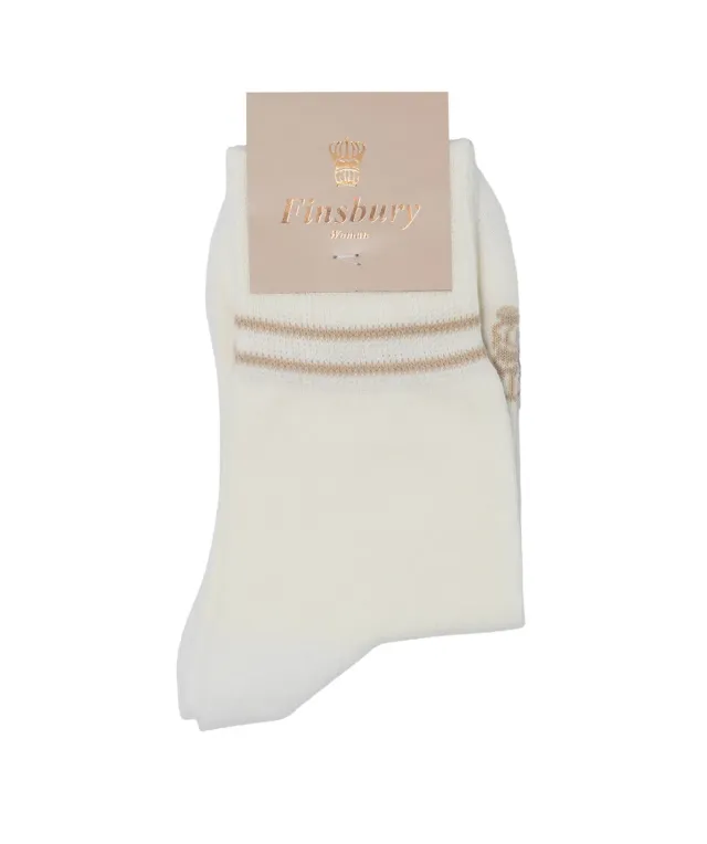Finsbury Audrey Ivory damessokken beige katoen