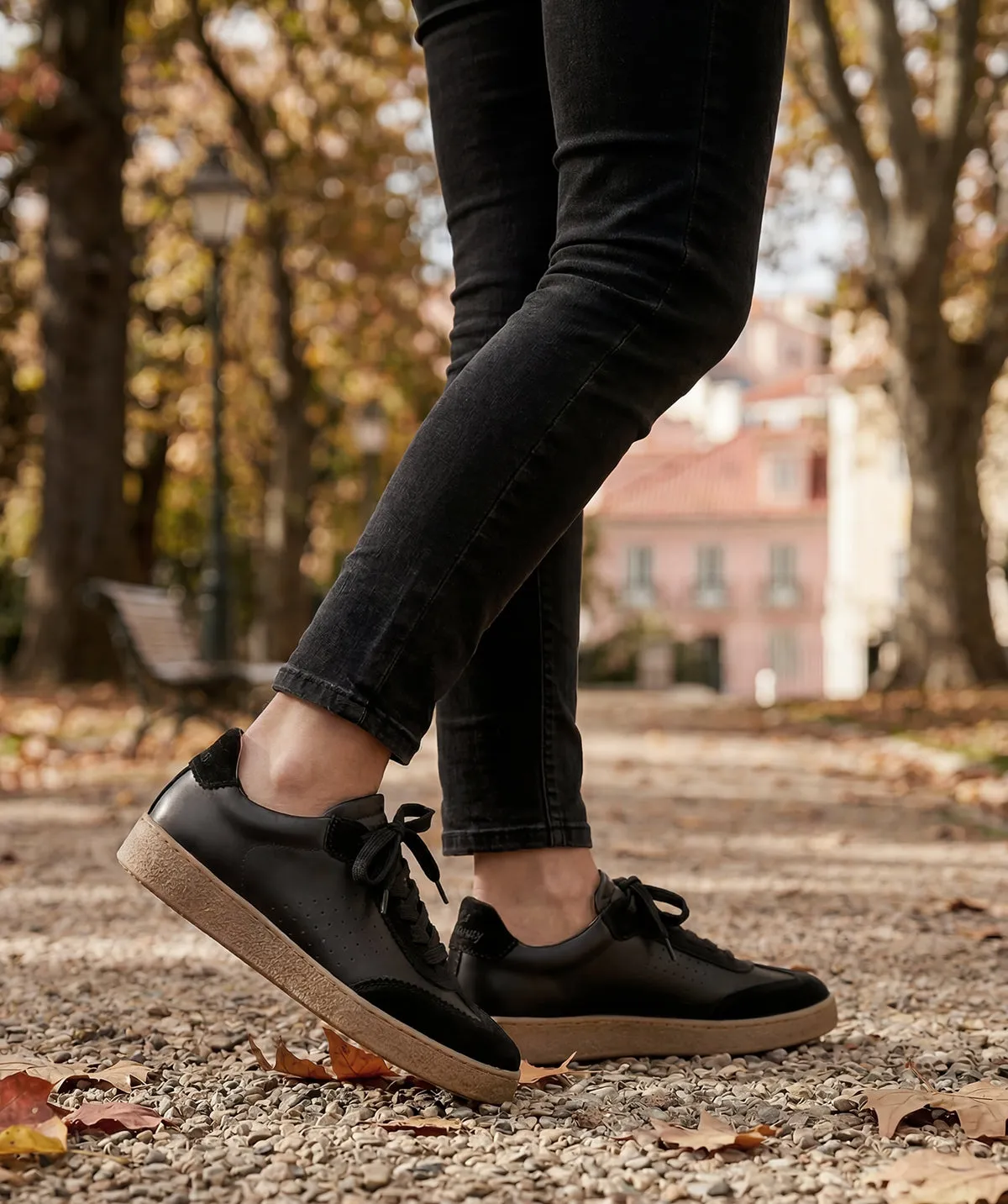 Finsbury Jane Sneakers Zwart Leer