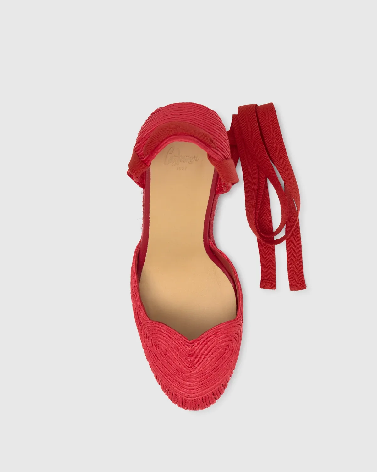 Castaner Cacia C/8/302 espadrilles robijnrood raffia 9 cm