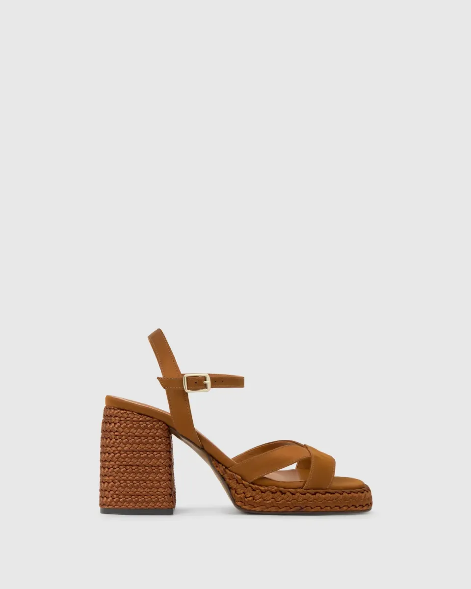 Castaner Viena 312 sandalen oker satijn 10 cm