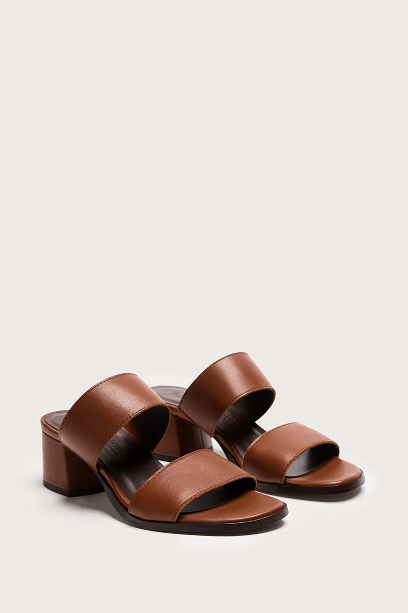 Bryan Stepwise Eloisa bruin sandalen brede hak leer