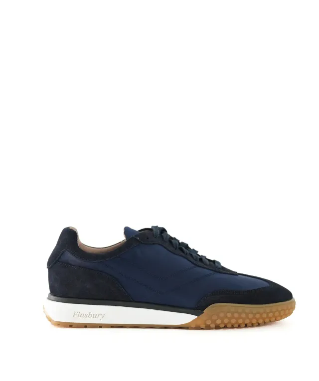 Finsbury Mathis sneaker navy canvas rubberzool heren