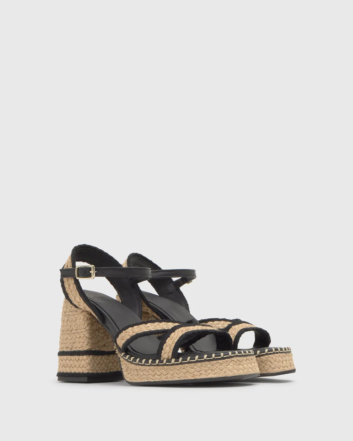 Castaner Vanish/297 sandaal natural/negro jute hak