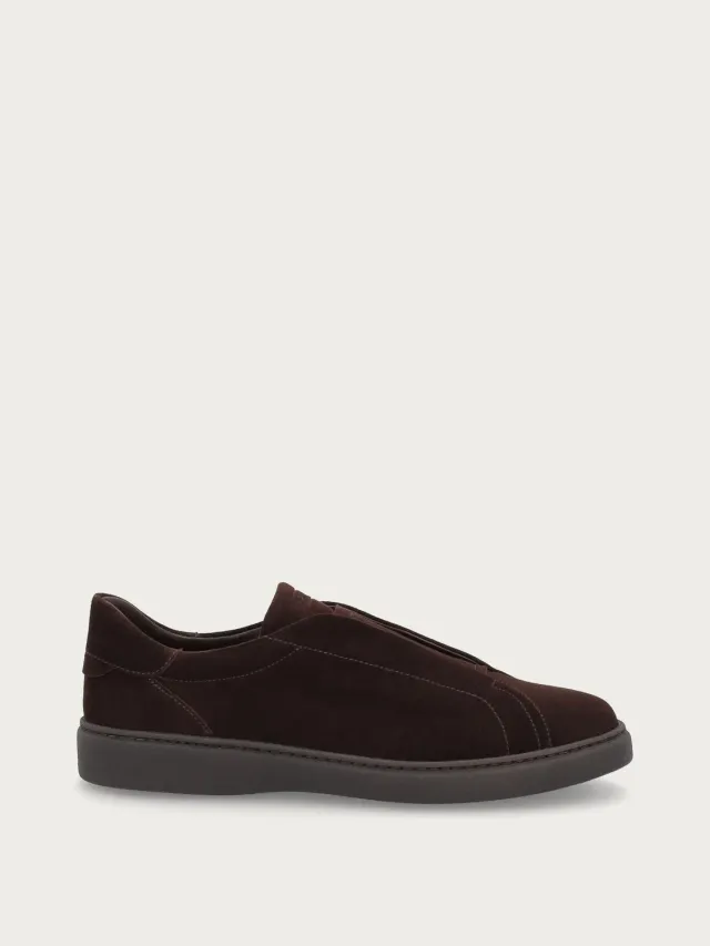 Frau Verona instappers suede donkerbruin elastiek
