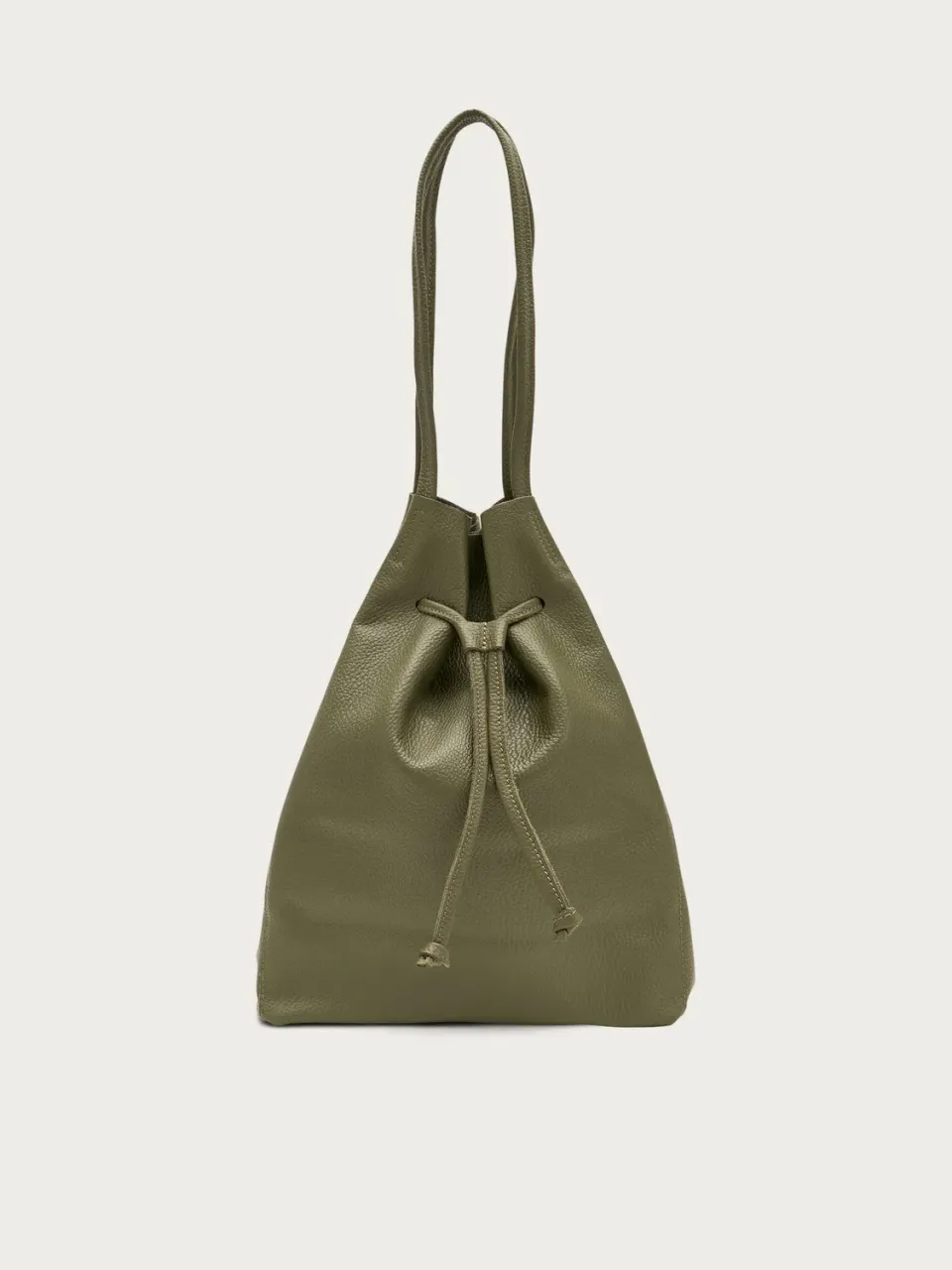 Frau groene leren bucket bag groot