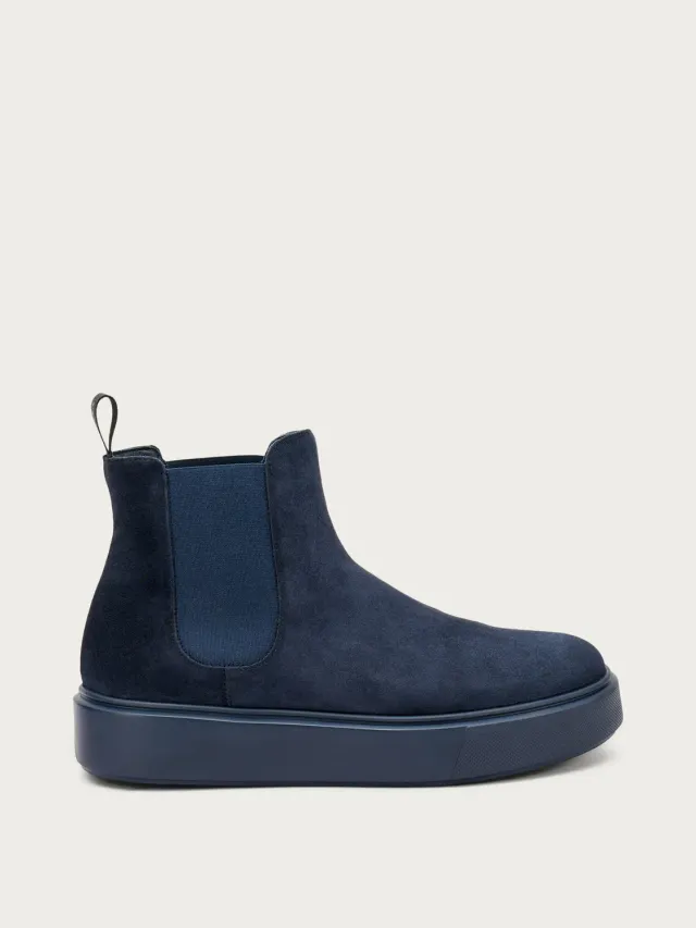 Frau Verona Beatle enkellaars blauw suède dames