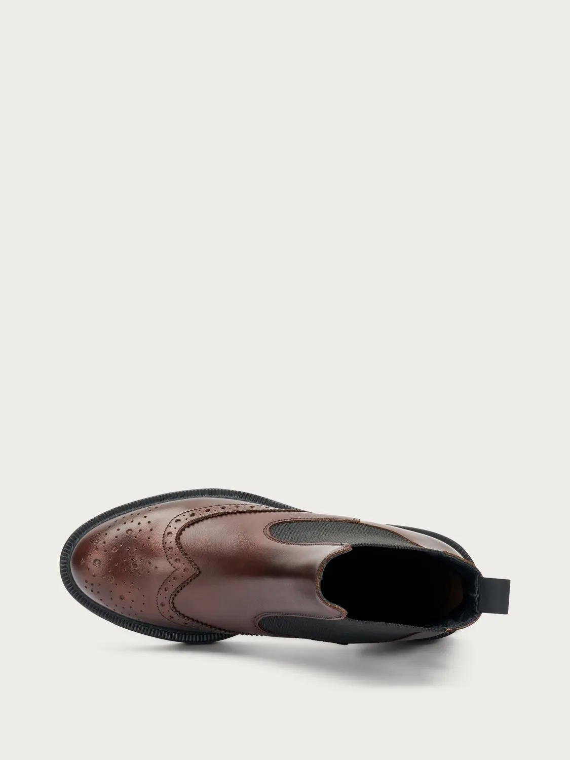 Frau Verona chelseaboots bruin leer wing-tip dames