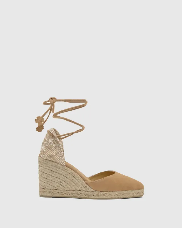 Castaner Joyce 8/007 espadrilles toast suède veter 9 cm