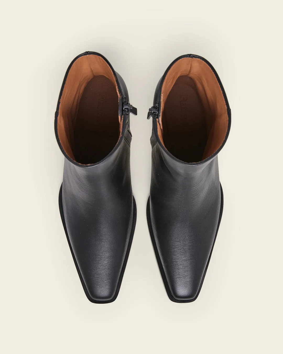 Flattered Anita Leather laarzen zwart leer hak