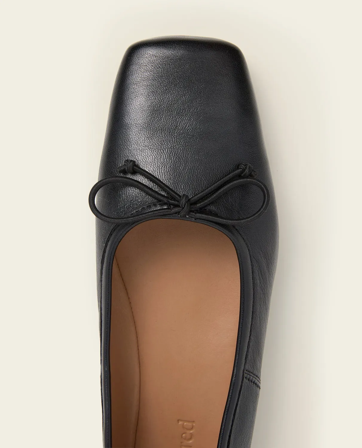 Flattered Kim ballerina’s zwart leer vierkante neus