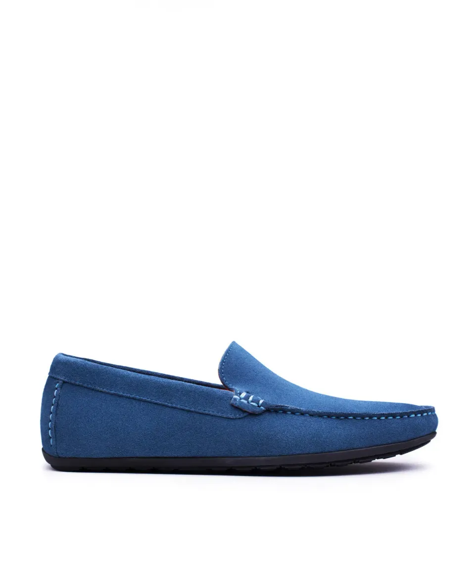 Finsbury Dandy mocassins blauw suède