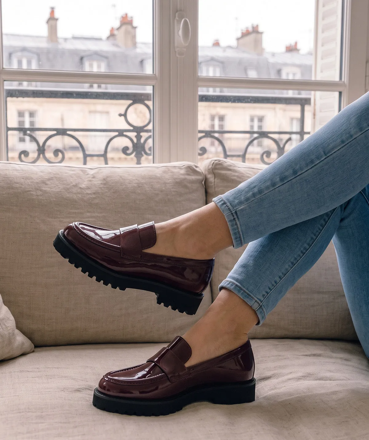 Finsbury Adele loafer pruim leer dames