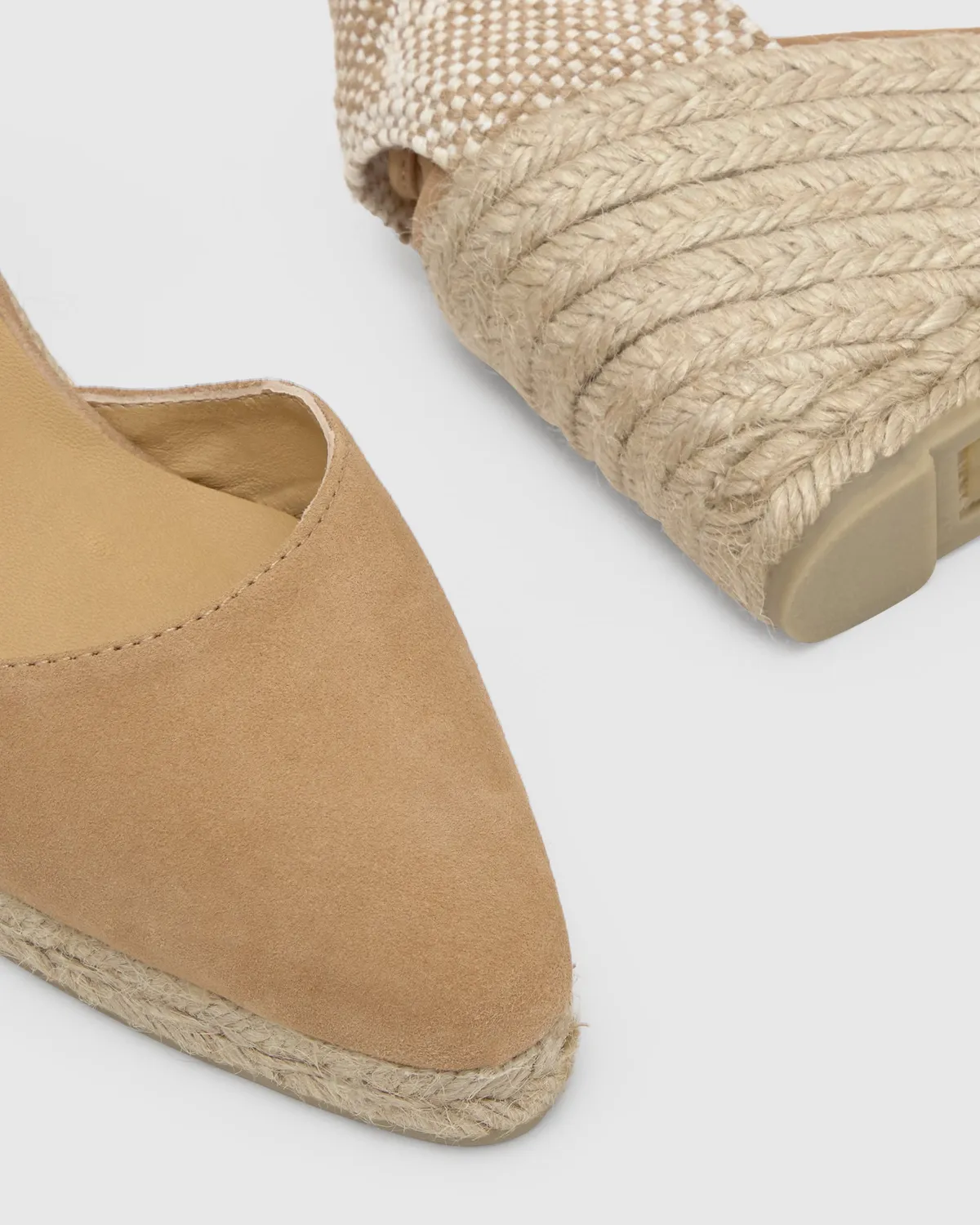 Castaner Joyce 8/007 espadrilles toast suède veter 9 cm