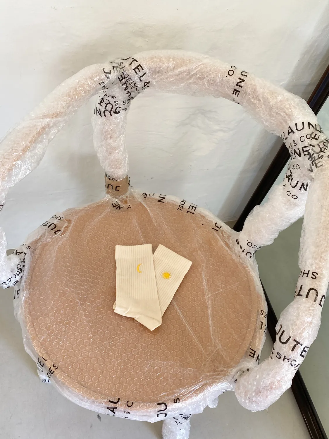 Jutelaune Sol & Luna Yellow sokken geel one size bio-katoen