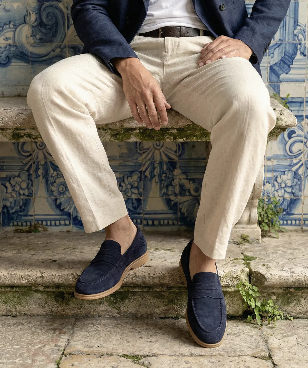 Finsbury Portobello loafer navy suède