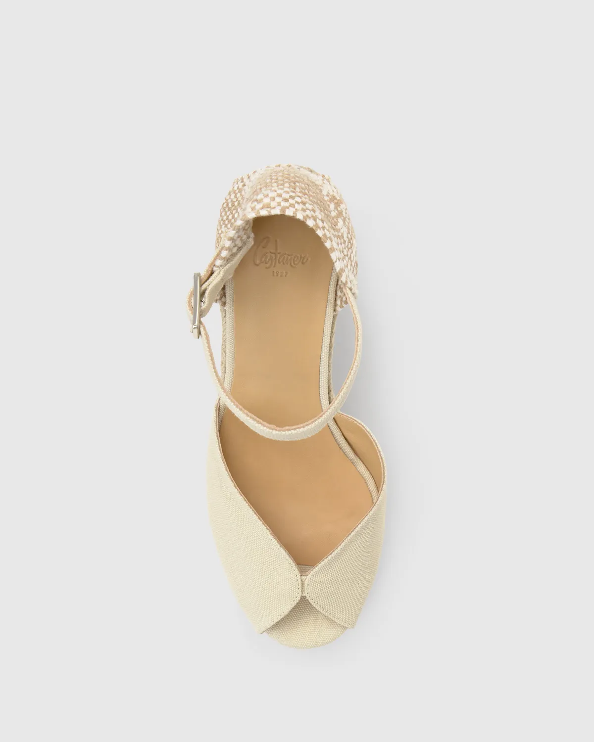 Castaner Bianca 8ED/001 sandaal ivoor – sleehak 11 cm