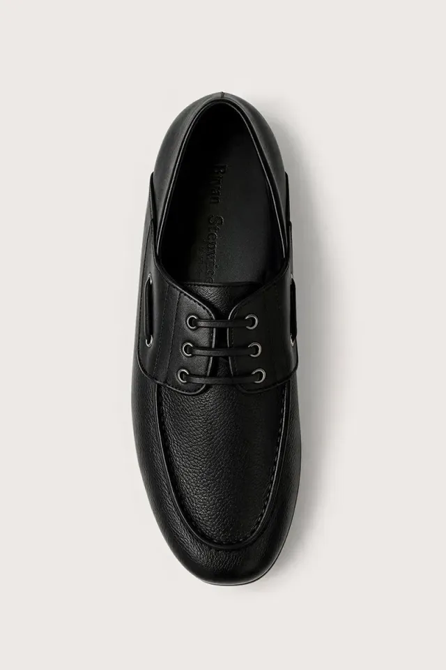 Bryan Stepwise Yale zwart mocassins leer vouwhak