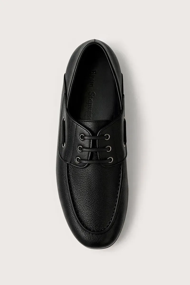 Bryan Stepwise Yale zwart mocassins leer vouwhak