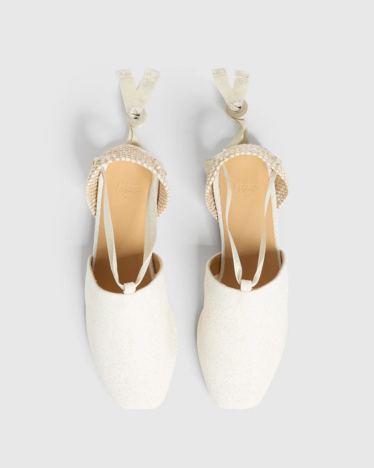Castaner New Gala 032 ballerina wit goud linnen