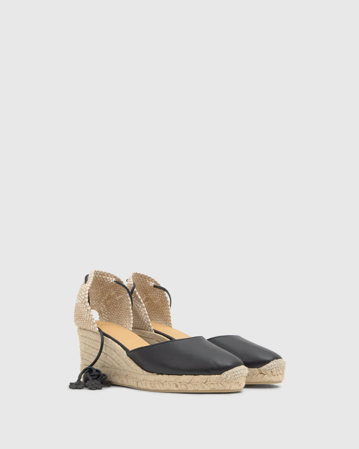 Castaner Carina 6/280 espadrille zwart leer 7 cm