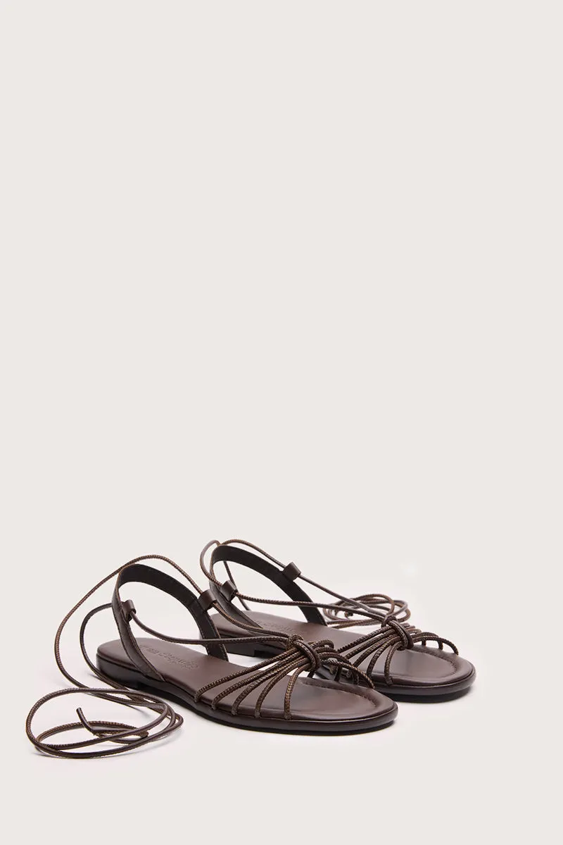 Bryan Stepwise Iris sandalen plat bruin leer