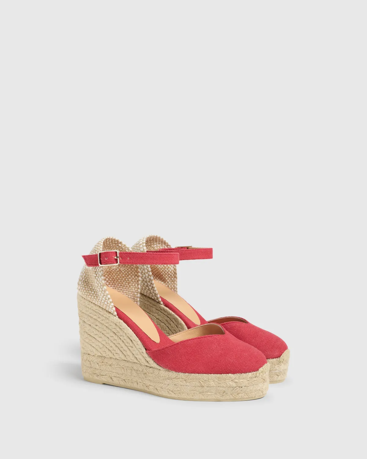 Castaner Chiarita 8ED 002 sleehak espadrille karmijnrood