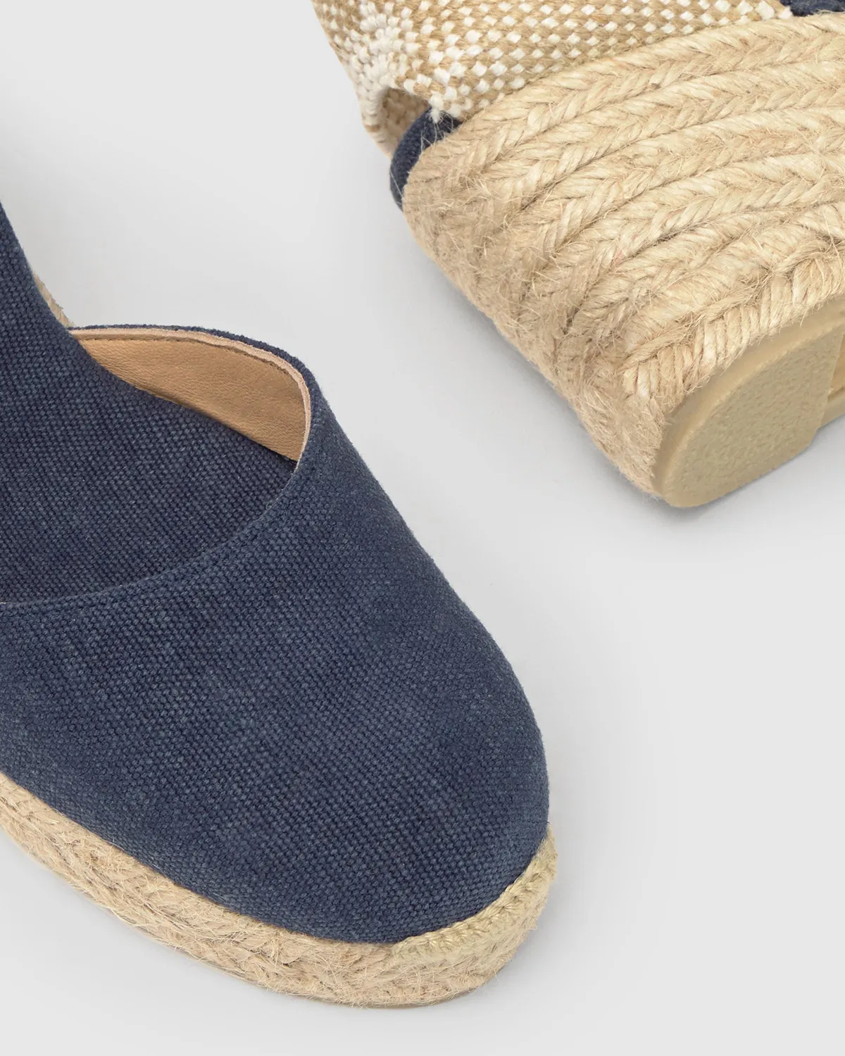 Castaner Carol 6/002 espadrilles blauw sleehak 7 cm