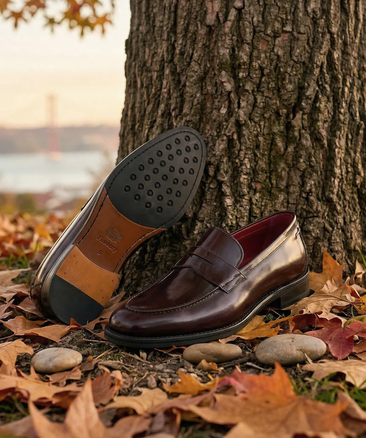Finsbury Latina Oscar loafers bordeaux gepolijst leer