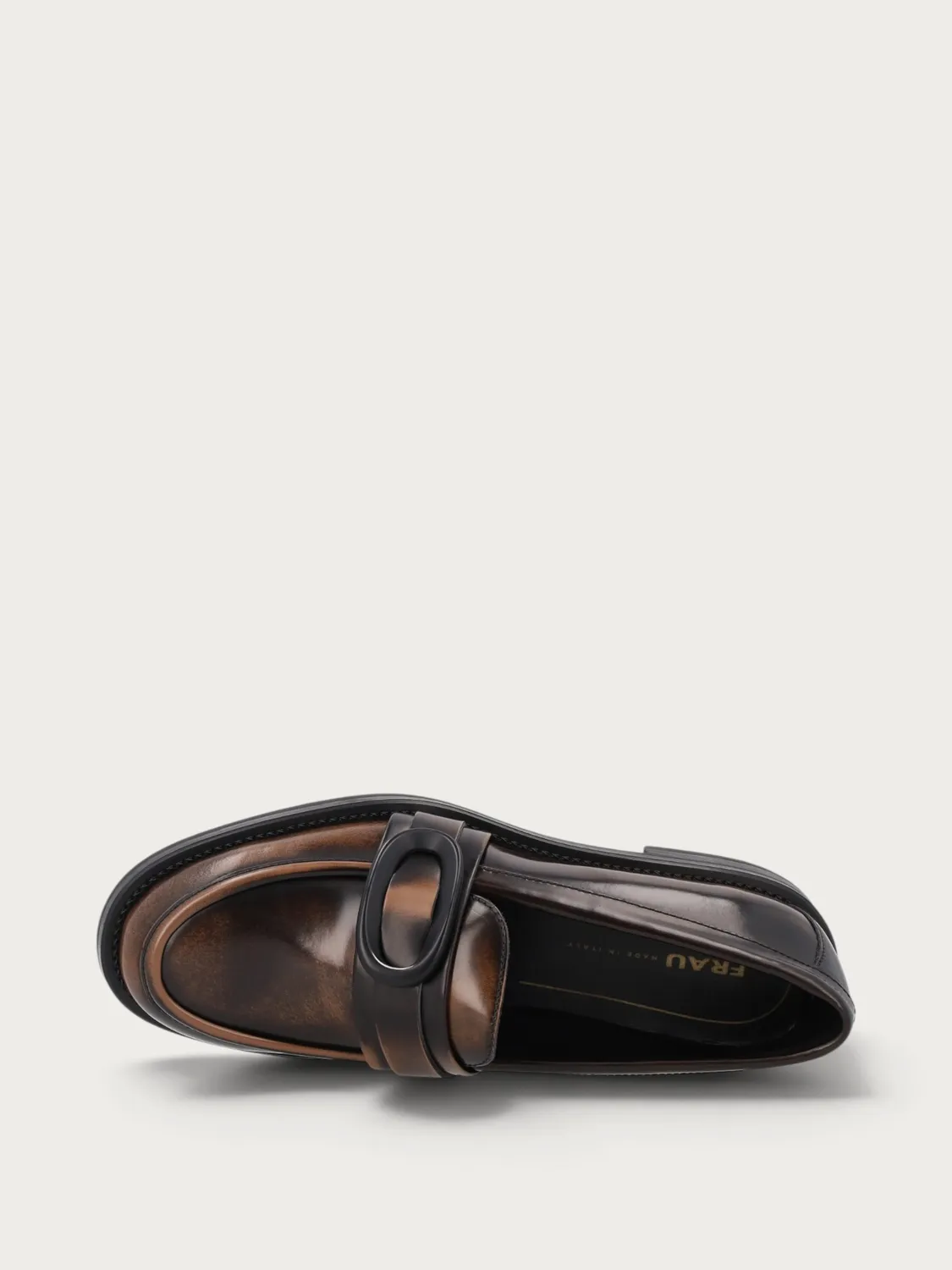 Frau Verona loafers leer bruin gesp dames