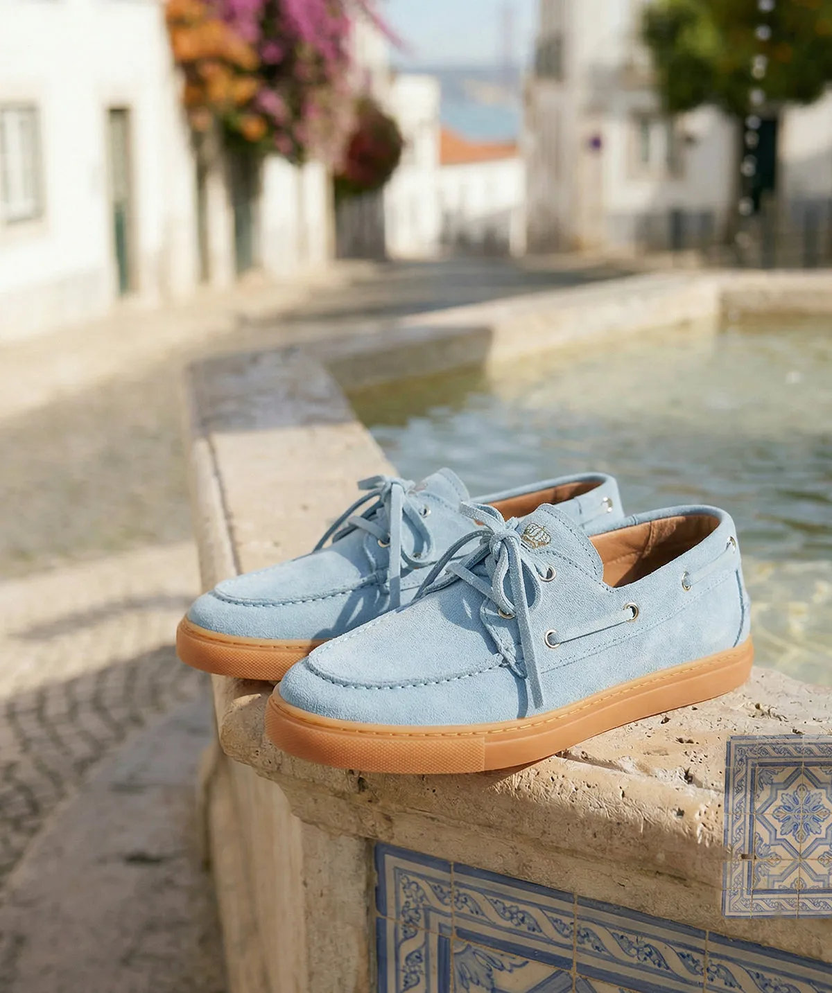 Finsbury Anita loafers lichtblauw suède dames