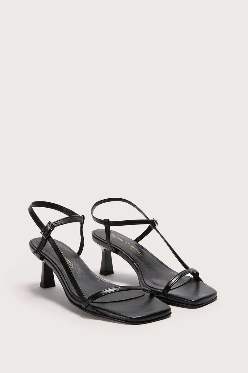 Bryan Stepwise Palmira sandalen hak zwart leer