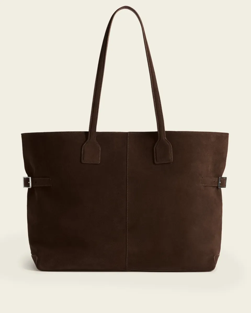 Flattered Lesley tote bag chocolate suède
