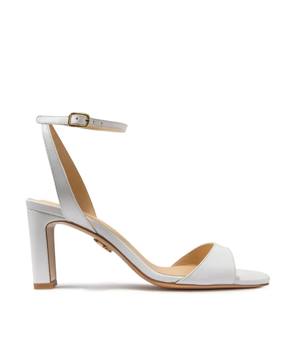 Finsbury Claire witte leren sandaal 6,5 cm hak