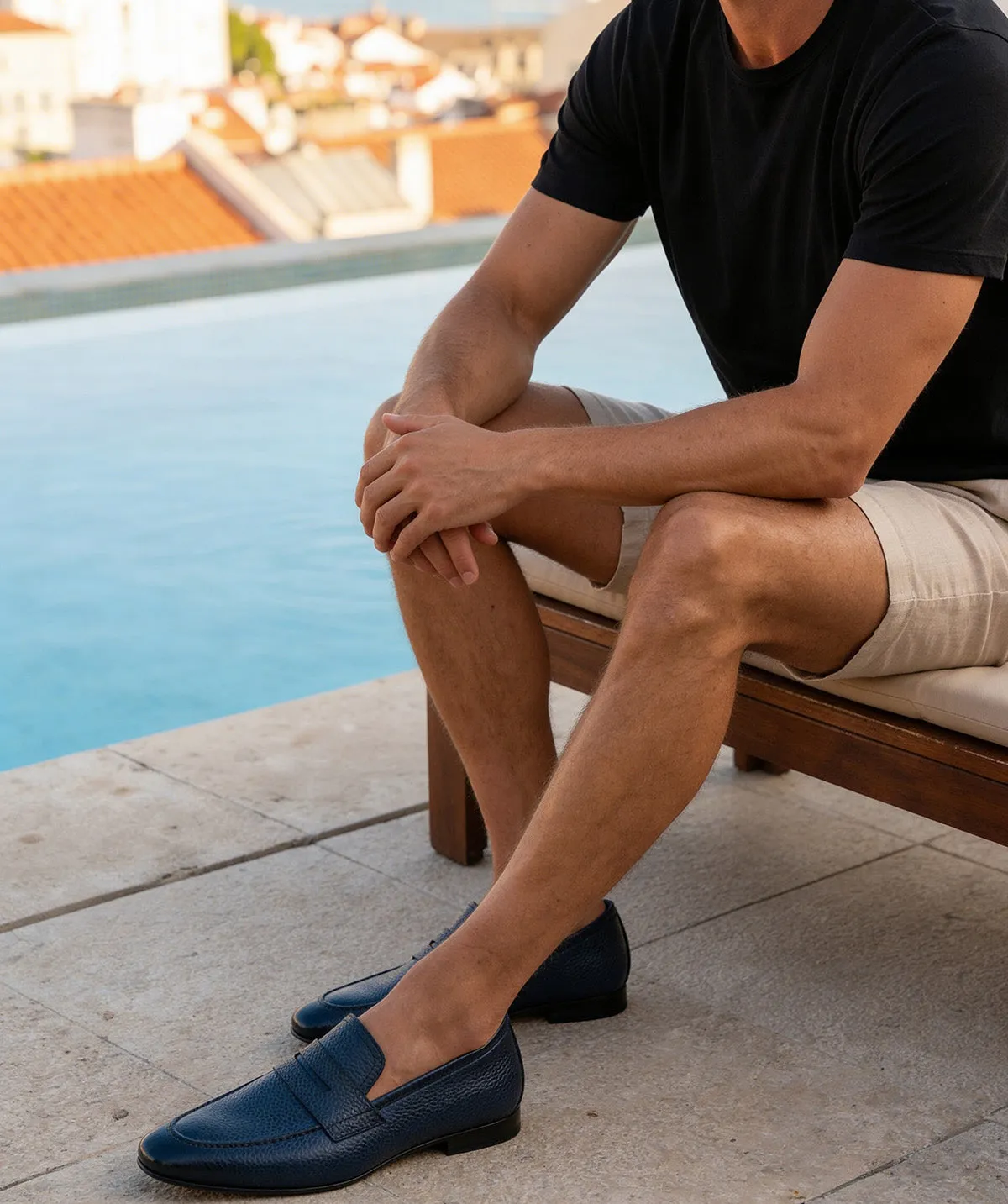 Finsbury Tradizione Markos loafer blauw generfd leer