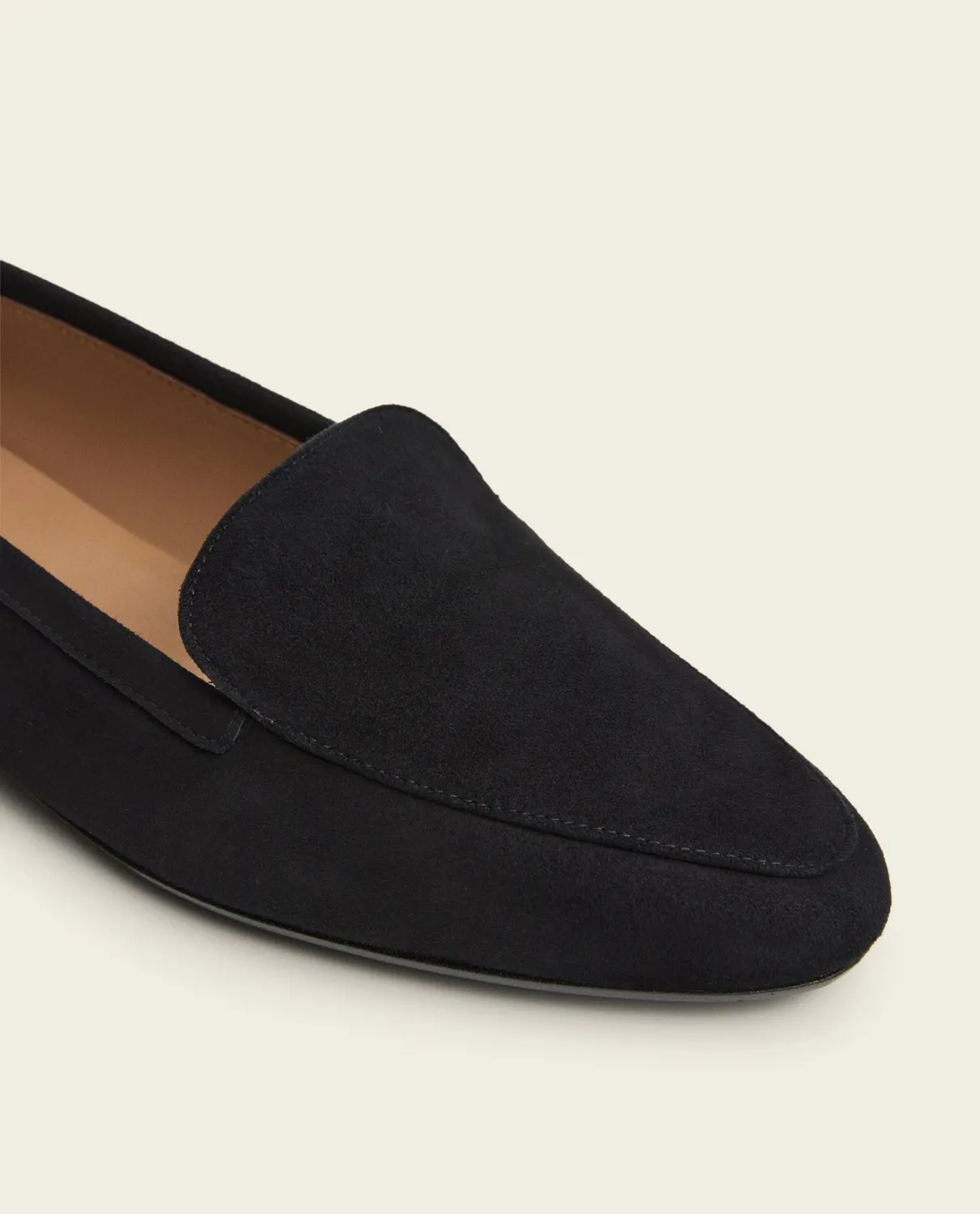 Flattered Cajsa Suede Black loafers zwart lage hak