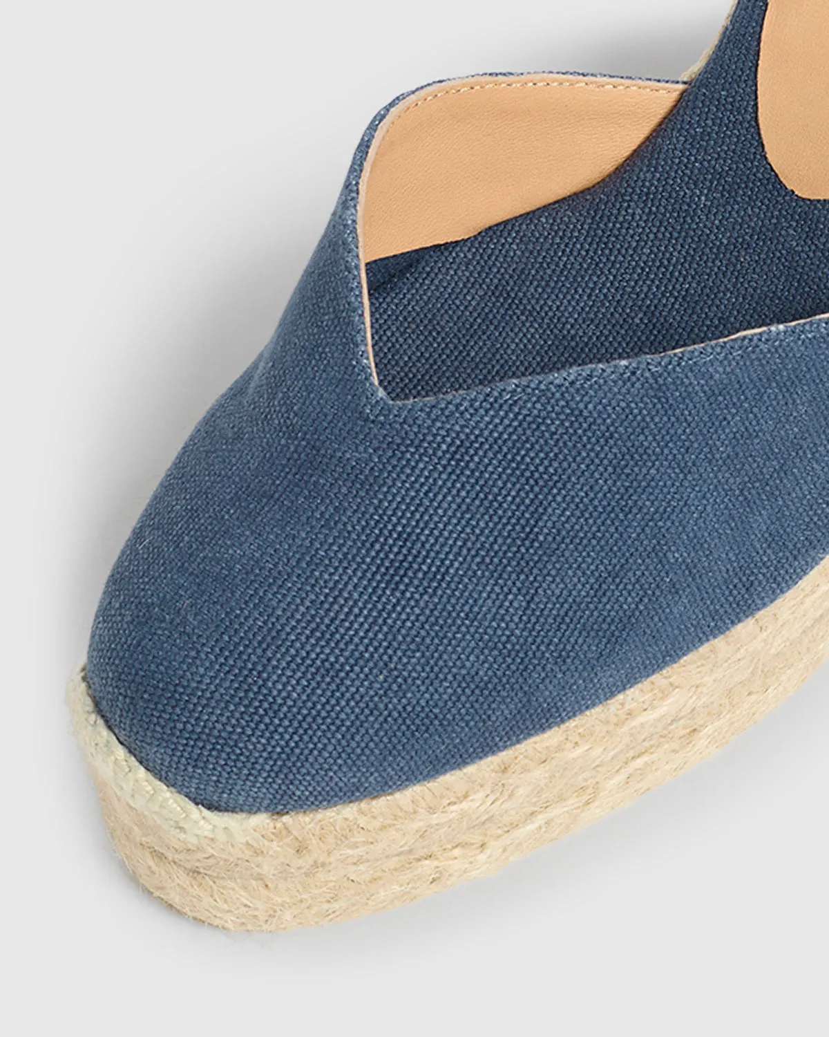 Castaner Chiara/8ED/002 espadrille sleehak donkerblauw canvas