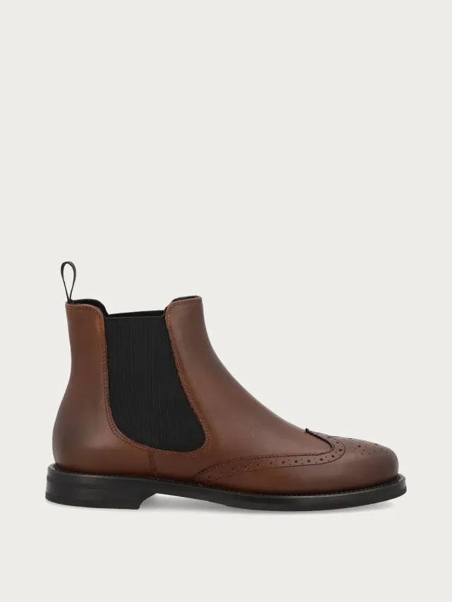 Frau Verona Dames Beatle Boots Leer Cognac