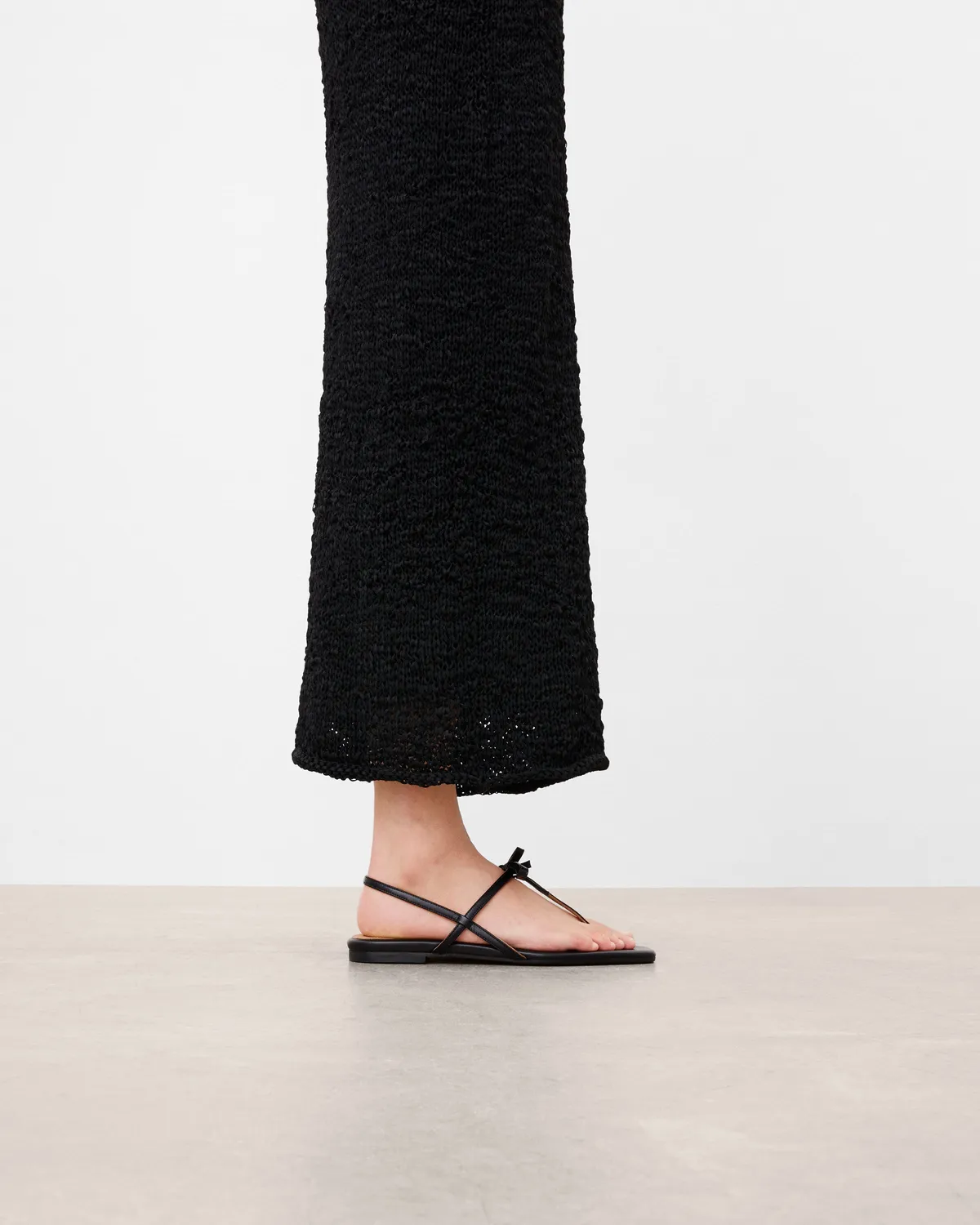 Flattered Sina platte sandalen zwart leer